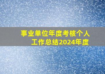 事业单位年度考核个人工作总结2024年度