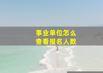 事业单位怎么查看报名人数