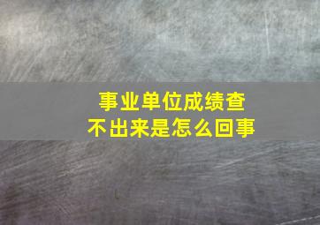 事业单位成绩查不出来是怎么回事