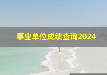 事业单位成绩查询2024