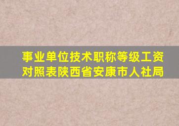 事业单位技术职称等级工资对照表陕西省安康市人社局