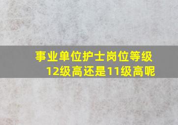 事业单位护士岗位等级12级高还是11级高呢