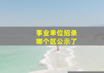 事业单位招录哪个区公示了