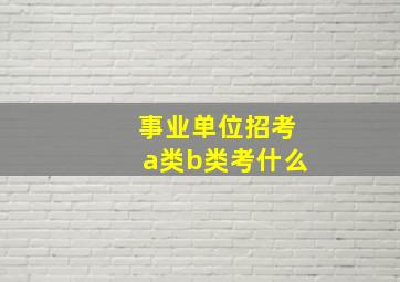 事业单位招考a类b类考什么