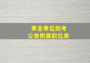 事业单位招考公告附属职位表