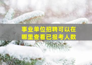 事业单位招聘可以在哪里查看已报考人数