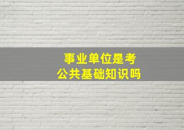 事业单位是考公共基础知识吗