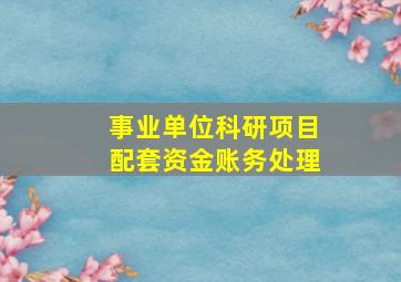 事业单位科研项目配套资金账务处理