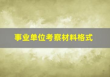 事业单位考察材料格式