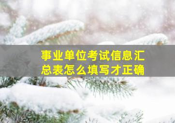 事业单位考试信息汇总表怎么填写才正确