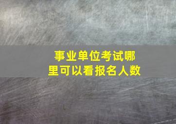 事业单位考试哪里可以看报名人数