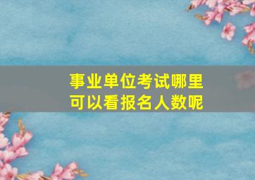 事业单位考试哪里可以看报名人数呢