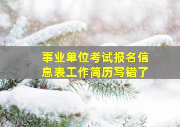 事业单位考试报名信息表工作简历写错了