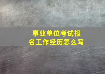 事业单位考试报名工作经历怎么写