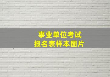 事业单位考试报名表样本图片