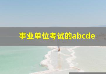 事业单位考试的abcde