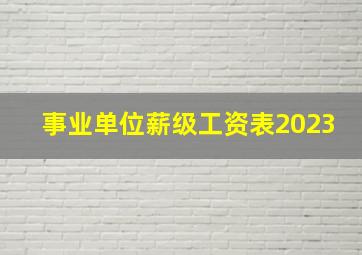 事业单位薪级工资表2023