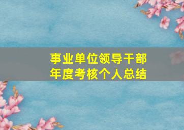 事业单位领导干部年度考核个人总结