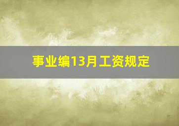 事业编13月工资规定