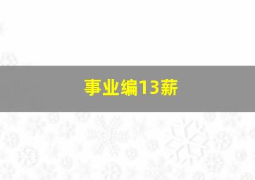 事业编13薪