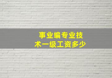 事业编专业技术一级工资多少