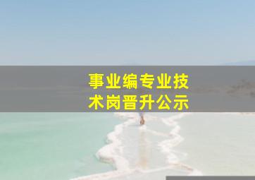 事业编专业技术岗晋升公示