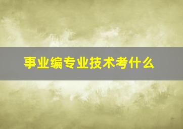 事业编专业技术考什么