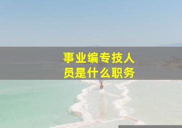 事业编专技人员是什么职务