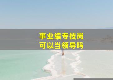 事业编专技岗可以当领导吗