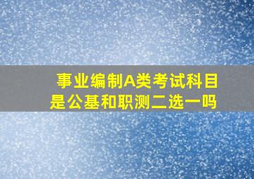 事业编制A类考试科目是公基和职测二选一吗