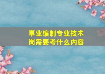 事业编制专业技术岗需要考什么内容