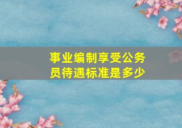 事业编制享受公务员待遇标准是多少