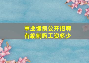 事业编制公开招聘有编制吗工资多少