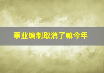 事业编制取消了嘛今年