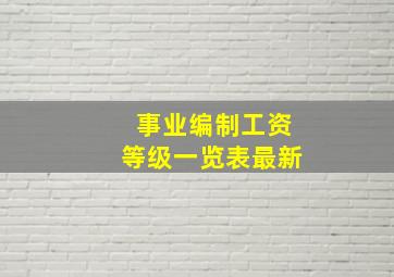 事业编制工资等级一览表最新