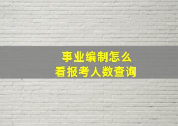 事业编制怎么看报考人数查询