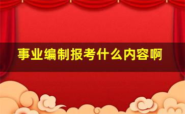 事业编制报考什么内容啊