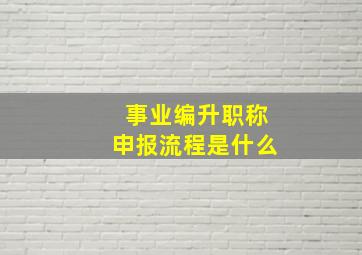 事业编升职称申报流程是什么