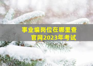 事业编岗位在哪里查官网2023年考试