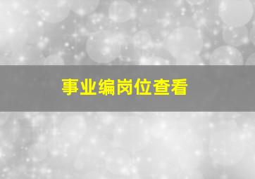 事业编岗位查看