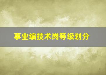 事业编技术岗等级划分