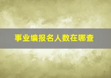 事业编报名人数在哪查