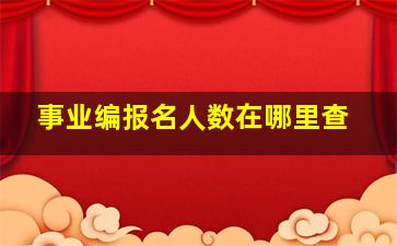 事业编报名人数在哪里查