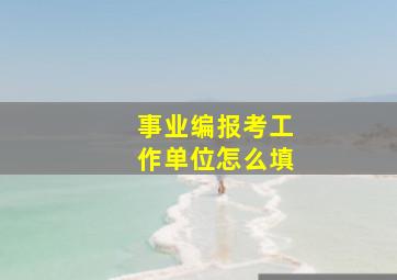 事业编报考工作单位怎么填