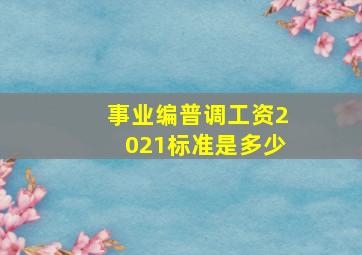 事业编普调工资2021标准是多少