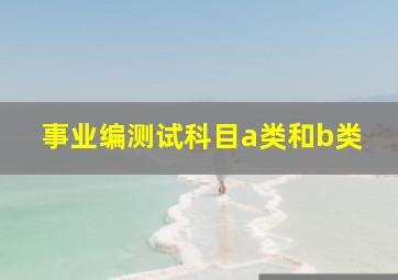 事业编测试科目a类和b类