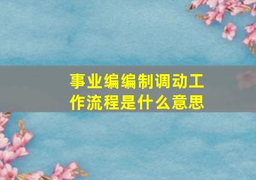 事业编编制调动工作流程是什么意思