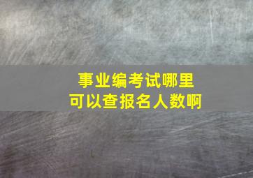 事业编考试哪里可以查报名人数啊