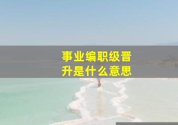 事业编职级晋升是什么意思