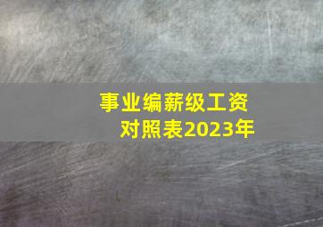 事业编薪级工资对照表2023年